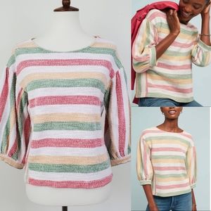 Anthro Current Air Abilene Puff Sleeve Top